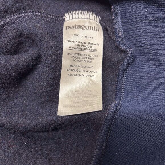 Patagonia Women’s W’s Woolyester Fleece 1/4 Zip Navy Blue Pullover Size Medium - Picture 8 of 11